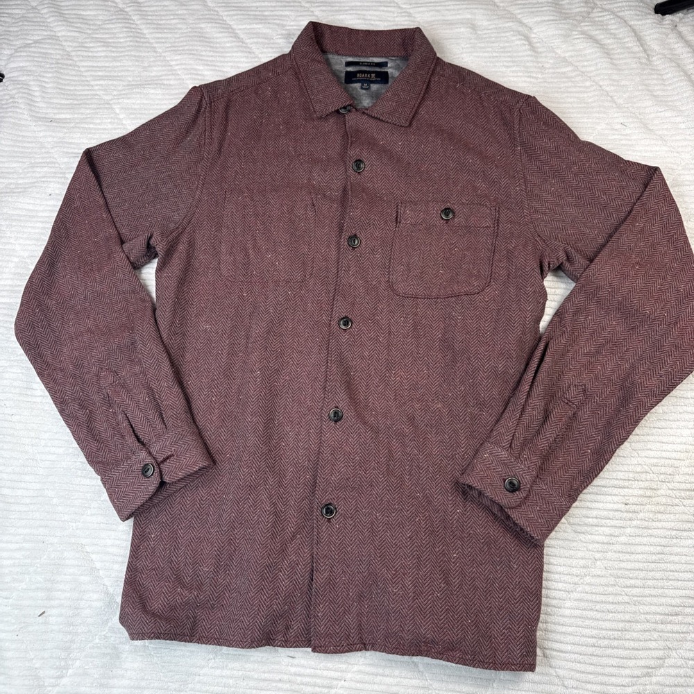 Roark Herringbone Flannel Shirt Men's Medium Classic Fit  Button Up Long Sleeve